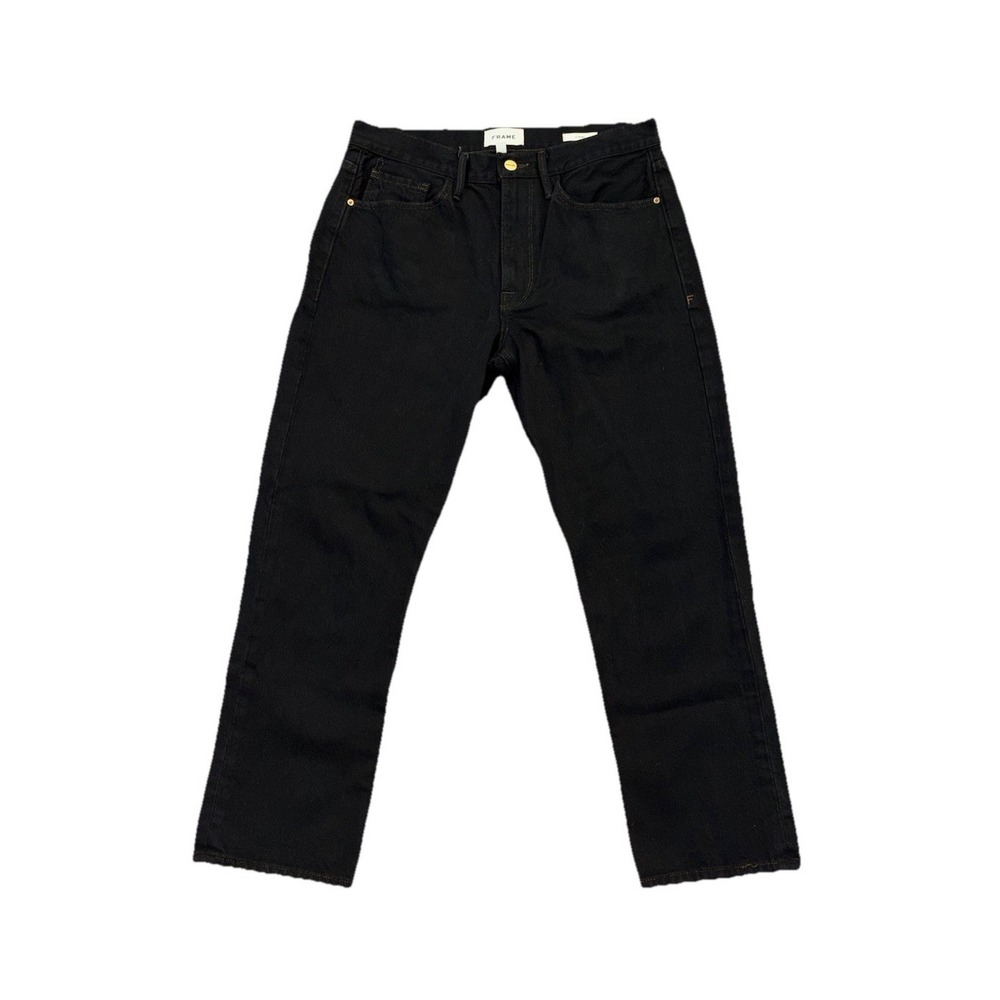 Frame Women's Le Piper Black High Rise Straight Leg Stretch Denim Jeans Size 29